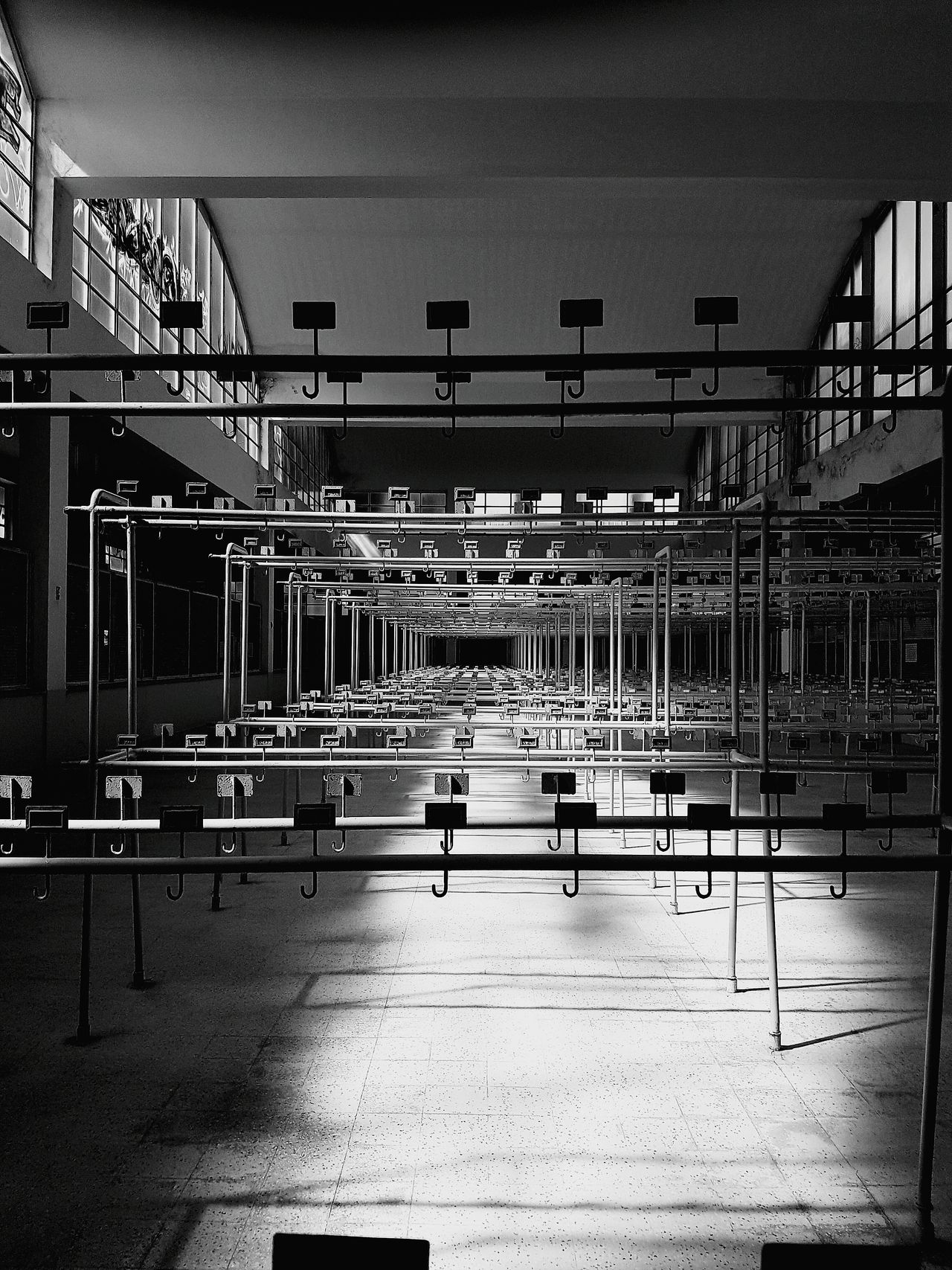 The locker rooms of an old building