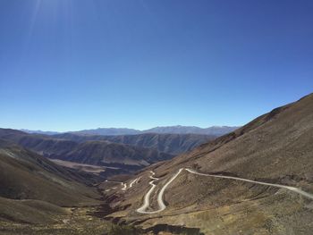 Scenic view of mountains against clear sky