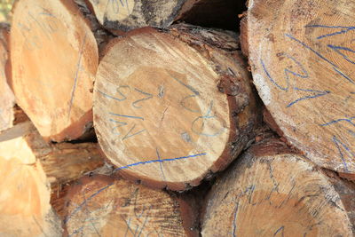 Full frame shot of logs