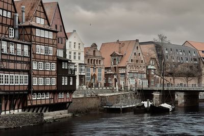 Bridge over river in city