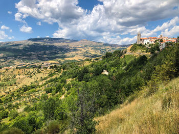 Scenic view of landscape against sky, agnone, molise, italy 