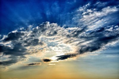 Low angle view of cloudy sky