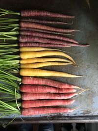 High angle view of vegetables for sale