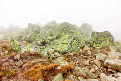 Scenic view of mountains against clear sky