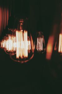 Close-up of illuminated light bulb