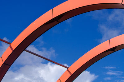 Low angle view of building against clear blue sky