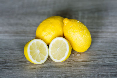 High angle view of fruits on table