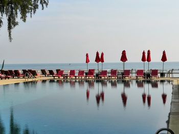 Group of people on swimming pool