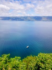 High angle view of sea against sky