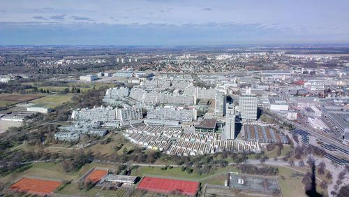 High angle view of city