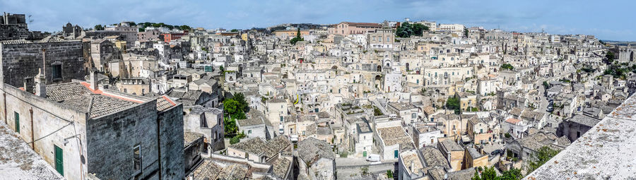 Extra wide aerial view of matera