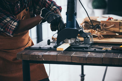 Man working on table