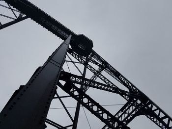 Low angle view of metal structure against sky