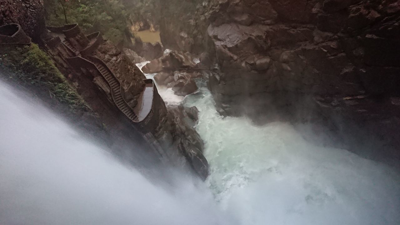 SCENIC VIEW OF WATERFALL IN ROCKS