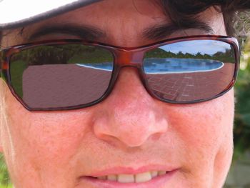 Close-up portrait of sunglasses