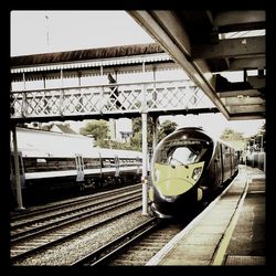 Train at railroad station platform