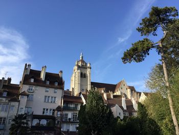 The notre-dame de dole church and the old town seen from the canal des tanneurs historical landmark