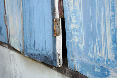 Close-up of weathered wooden door