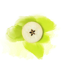 High angle view of apple against white background