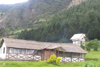 View of houses on mountain