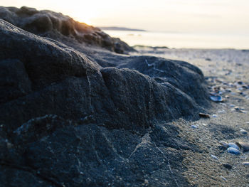 Close-up of rocks on beach