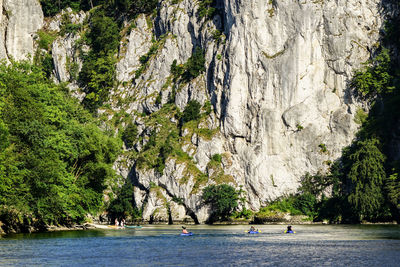 Scenic view of rocks in lake