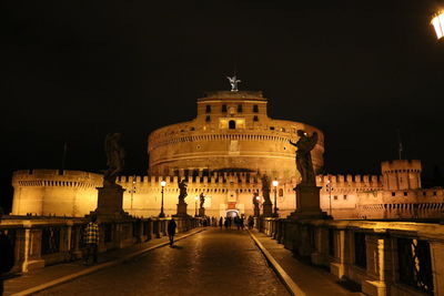 View of historical building at night