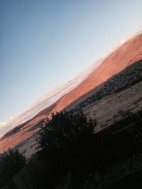 Scenic view of mountains against clear sky