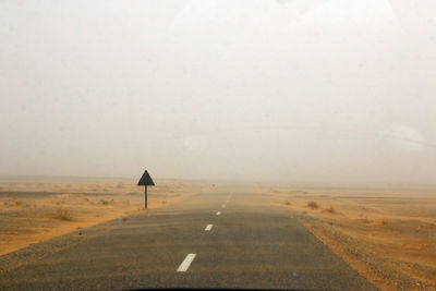 On the road to desert of sahara - point of view by car