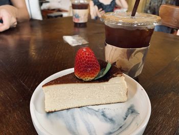 Close-up of cake on table