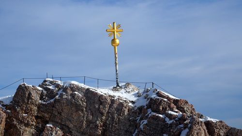 Low angle view of mountain against sky