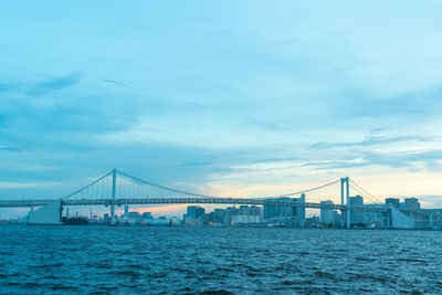 Suspension bridge over sea