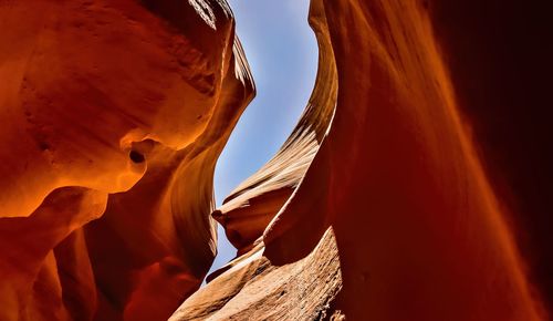 Low angle view of rock formation