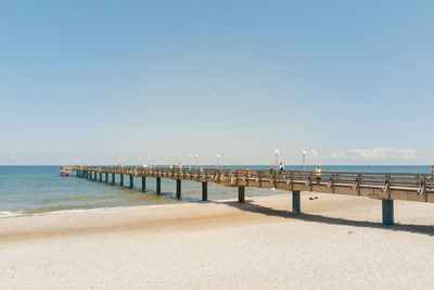 View of pier on beach