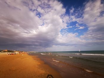 Scenic view of beach against sky