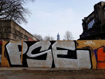 Graffiti on wall of building