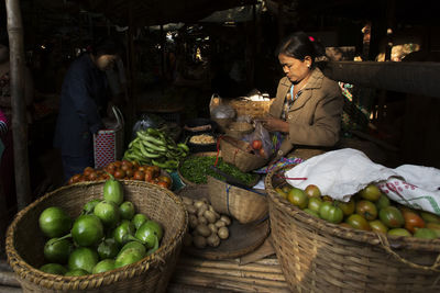 Vegetables for sale in market