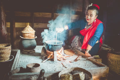 Portrait of man working at workshop