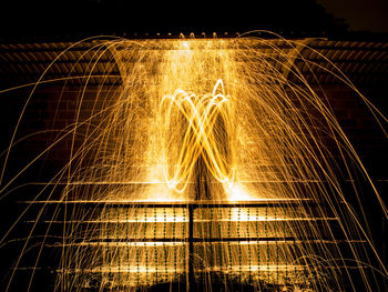 Person spinning wire wool