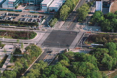 High angle view of cityscape