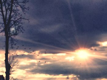 Low angle view of sky at sunset