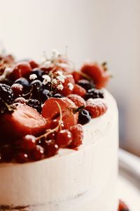 Close up from wedding cake with fruits 