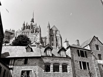 Low angle view of building against clear sky