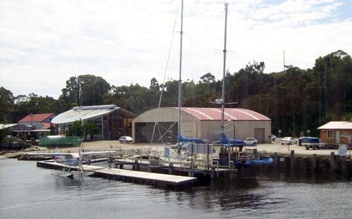 Boats in harbor