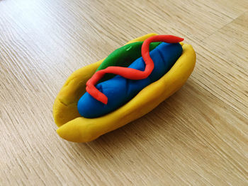 High angle view of fruits on table