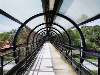 View of empty footbridge