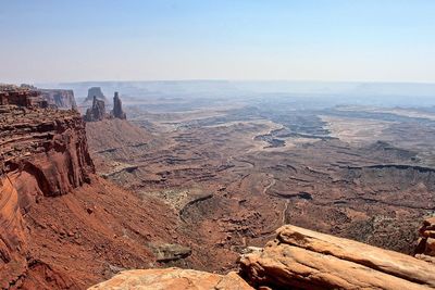 Scenic view of rocky mountains at canyonlands national park