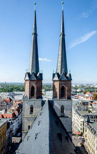 View of temple against sky in city