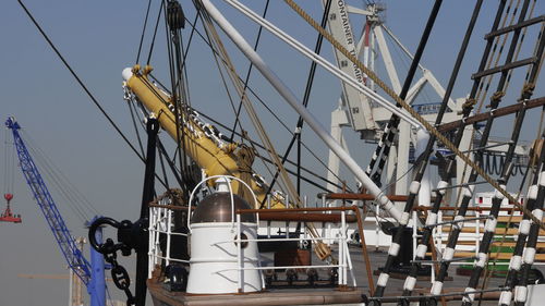 Low angle view of sailboat against sky