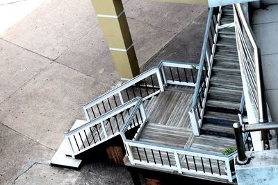 High angle view of stairs